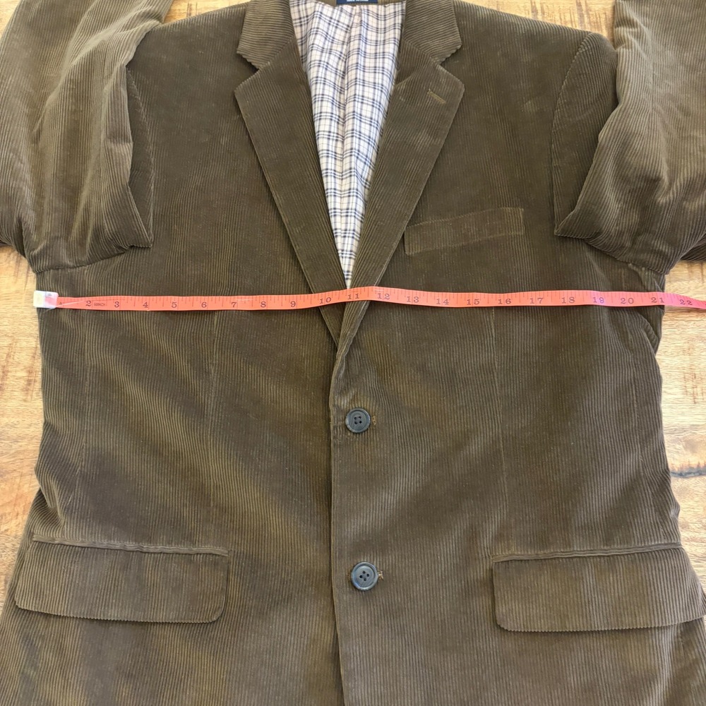 Saddlebred Mens Brown Corduroy Blazer 40R Sports Coat Jacket Cotton Academia - Picture 10 of 14